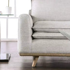 HOGARES: Interior + Exterior Sofá Gubera de 82" estilo Mid-Century con Tapicería de Mezcla de Algodón y Lino y Cojines de Mezcla de Plumas