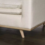 HOGARES: Interior + Exterior Sofá Gubera de 82" estilo Mid-Century con Tapicería de Mezcla de Algodón y Lino y Cojines de Mezcla de Plumas