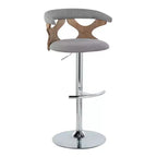 LumiSource Set de 2 taburetes de bar ajustables Gardenia Chrome Fabric