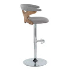LumiSource Set de 2 taburetes de bar ajustables Gardenia Chrome Fabric