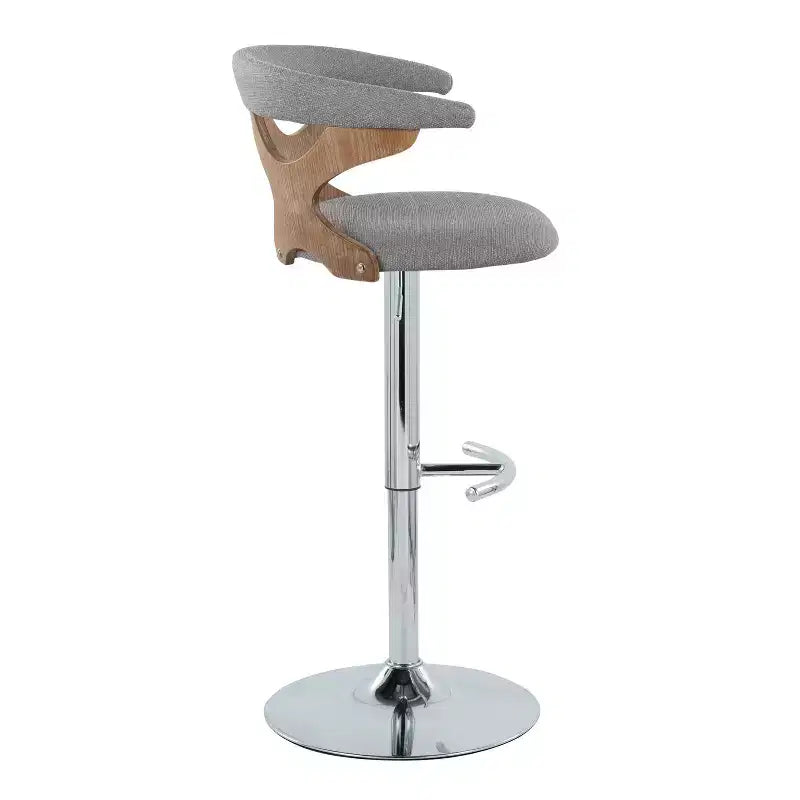 LumiSource Set de 2 taburetes de bar ajustables Gardenia Chrome Fabric