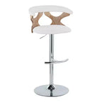 LumiSource Set de 2 taburetes de bar ajustables Gardenia Chrome Fabric