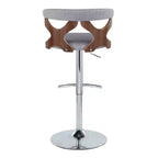 LumiSource Set de 2 taburetes de bar ajustables Gardenia Chrome Fabric