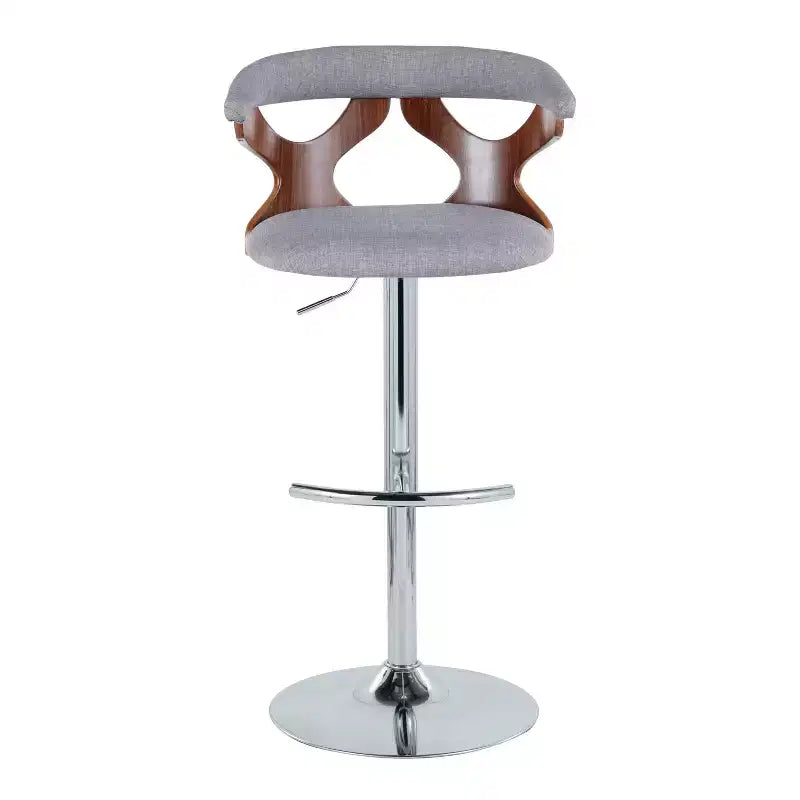 LumiSource Set de 2 taburetes de bar ajustables Gardenia Chrome Fabric