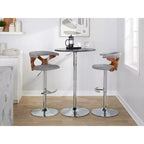 LumiSource Set de 2 taburetes de bar ajustables Gardenia Chrome Fabric