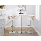 LumiSource Set de 2 taburetes de bar ajustables Gardenia Chrome Fabric