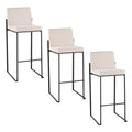 LumiSource Set of 3 Fuji High Back Barstools Fabric