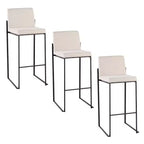 LumiSource Set of 3 Fuji High Back Barstools Fabric
