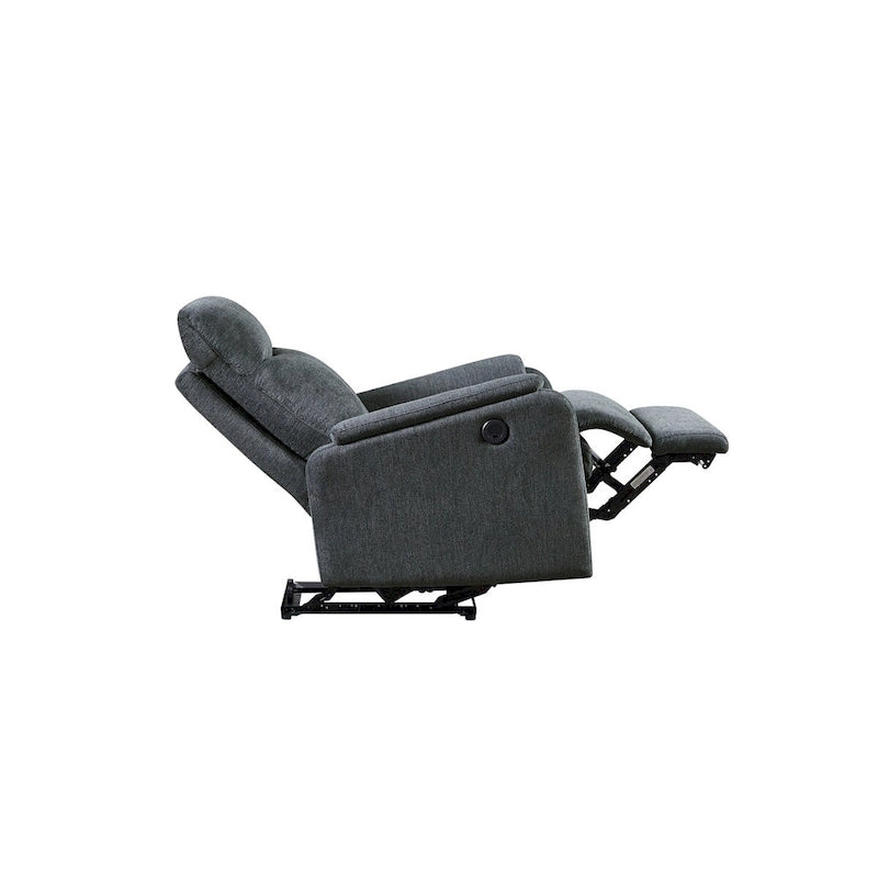 Sillón reclinable eléctrico azul con cargador USB