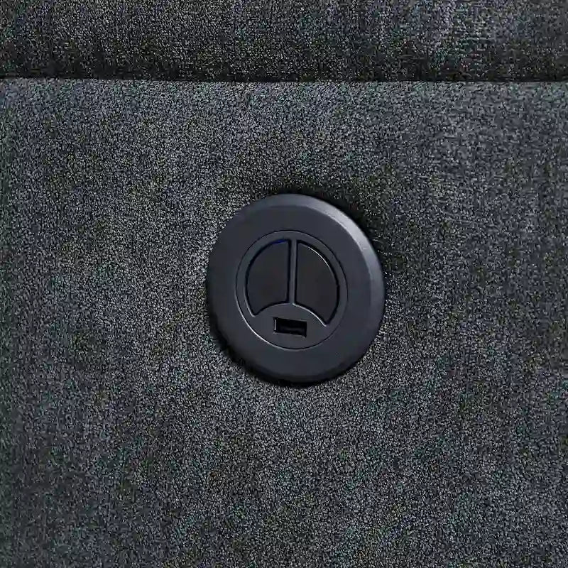 Sillón reclinable eléctrico azul con cargador USB